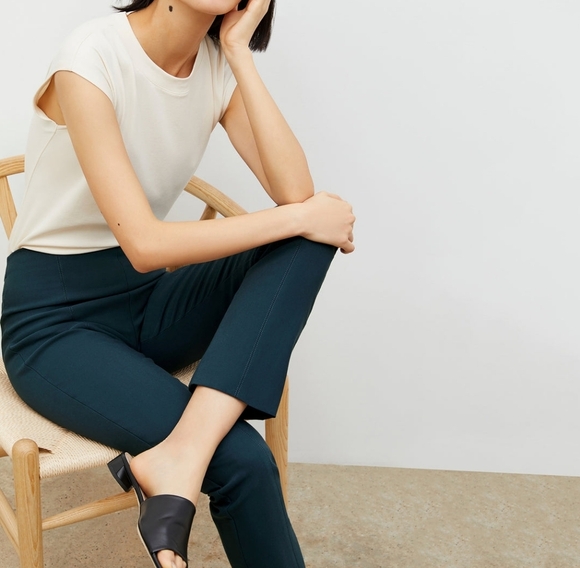 M.M. Lafleur The Foster Cigarette Pant - PowerStretch In Deep Sea Green Size 0 - Picture 2 of 16